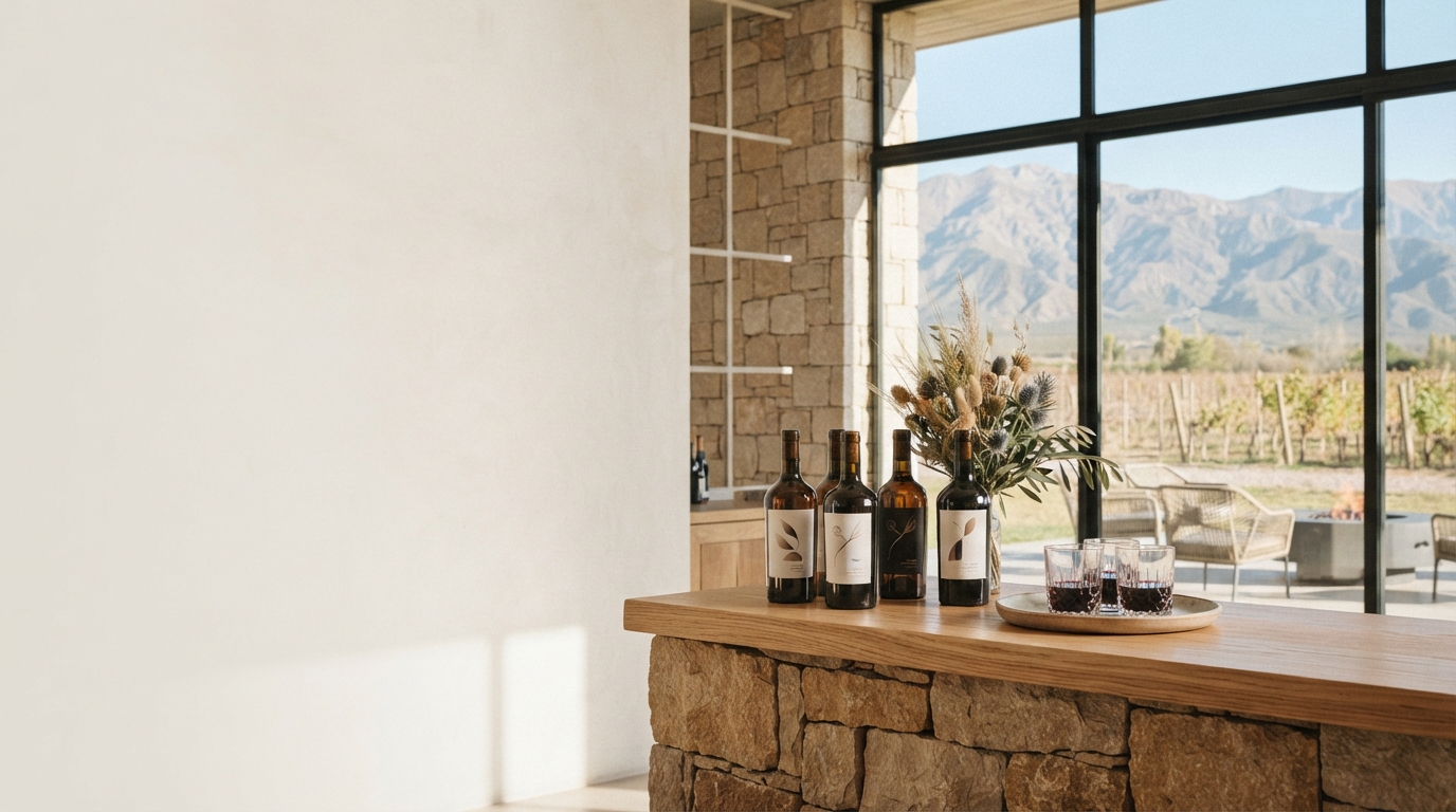Zorzal Fondivio: espacio de trabajo con laptop, café y luz natural sobre un paisaje tranquilo